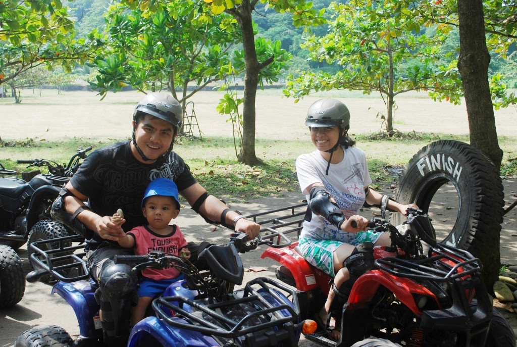 Marve, Kyle and Cheska on their ATVs