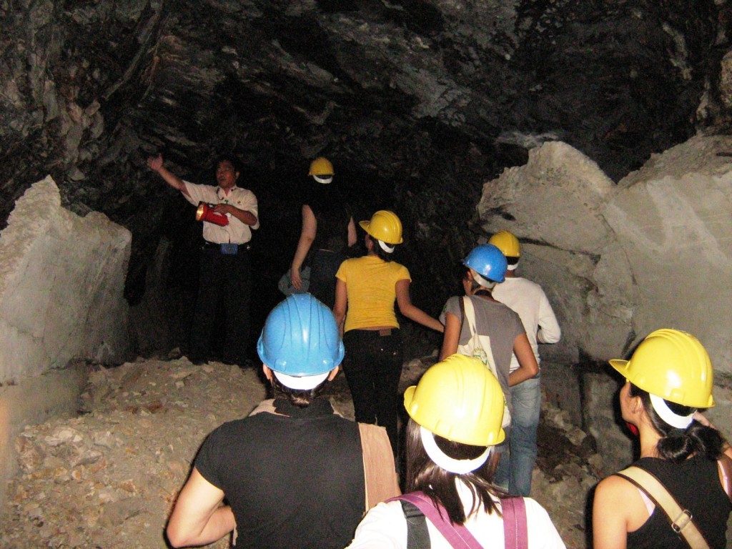 Our guide narrating the tunnel's past history