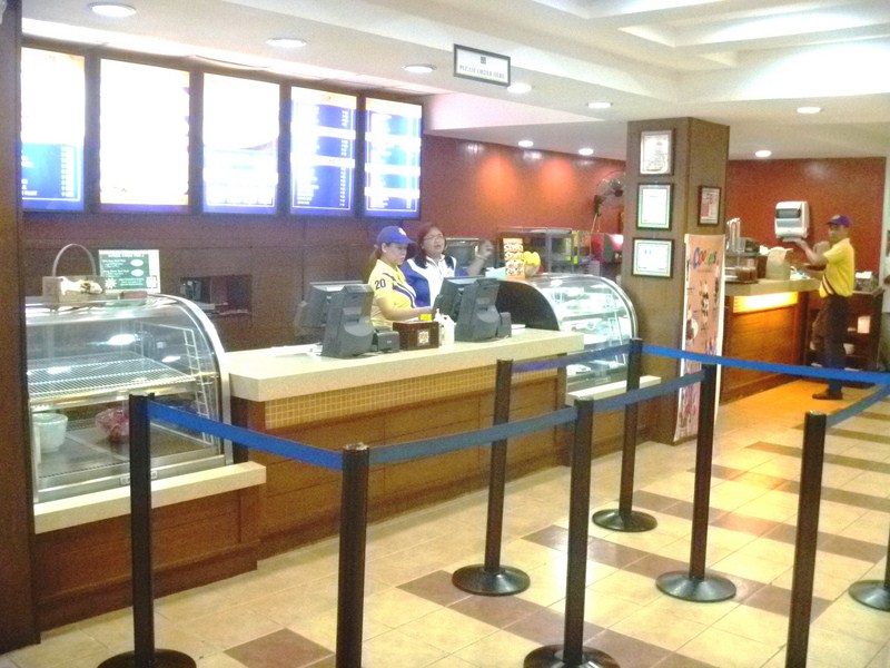 The restaurant's service counter